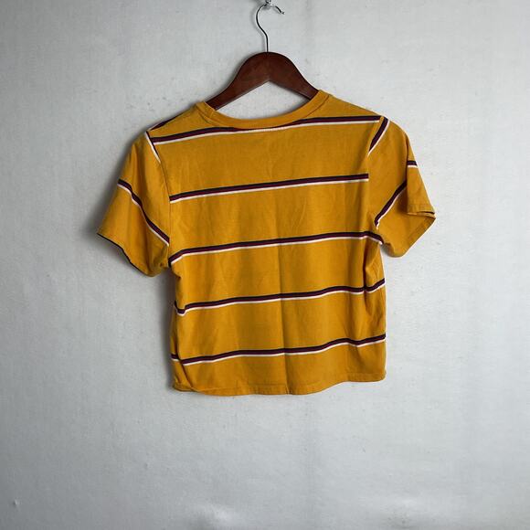 Dickies Womens Embroidered Logo Crop Top Horizontal Stripes Large - Picture 5 of 11